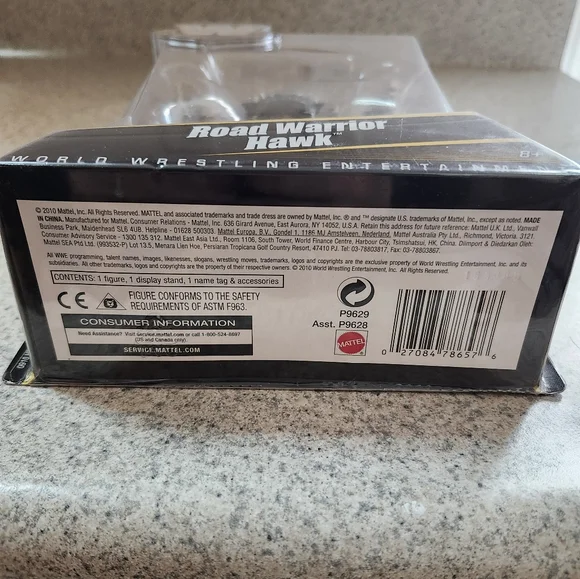 WWE Legends 1 Road Warrior Hawk Figure in Black and Silver - Picture 8 of 10